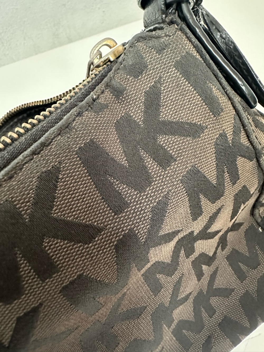 MICHAEL Michael Kors Brown/Black Signature Canvas Shoulder Bag MK Logo - Picture 7 of 8